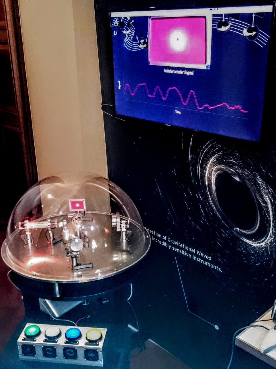 Interactive Michelson Interferometer Gravitational Wave Exhbit
